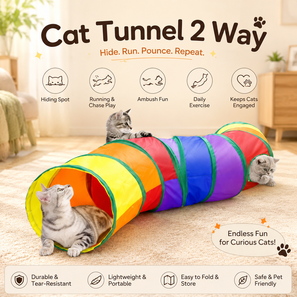 HeartyPaws two-way cat tunnel