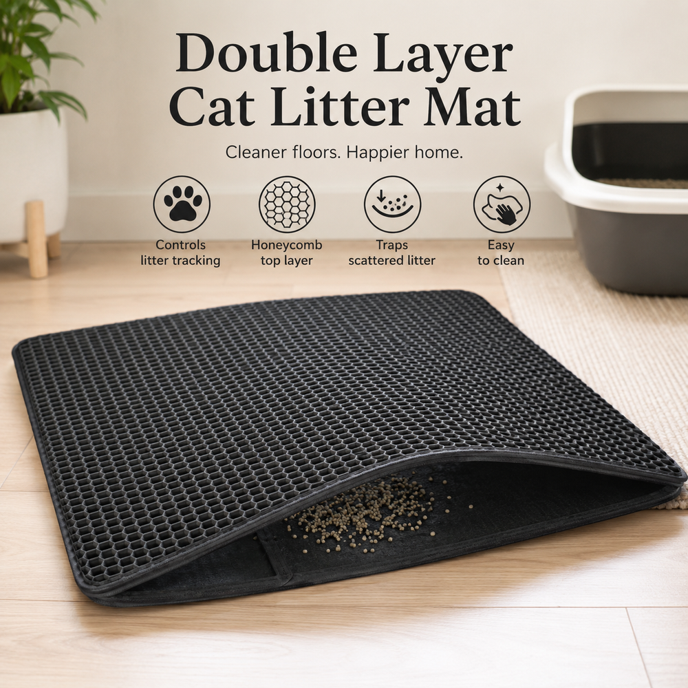 HeartyPaws double layer cat litter mat