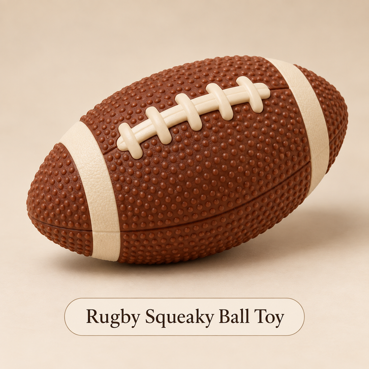 Rugby Squeaky Ball Toy