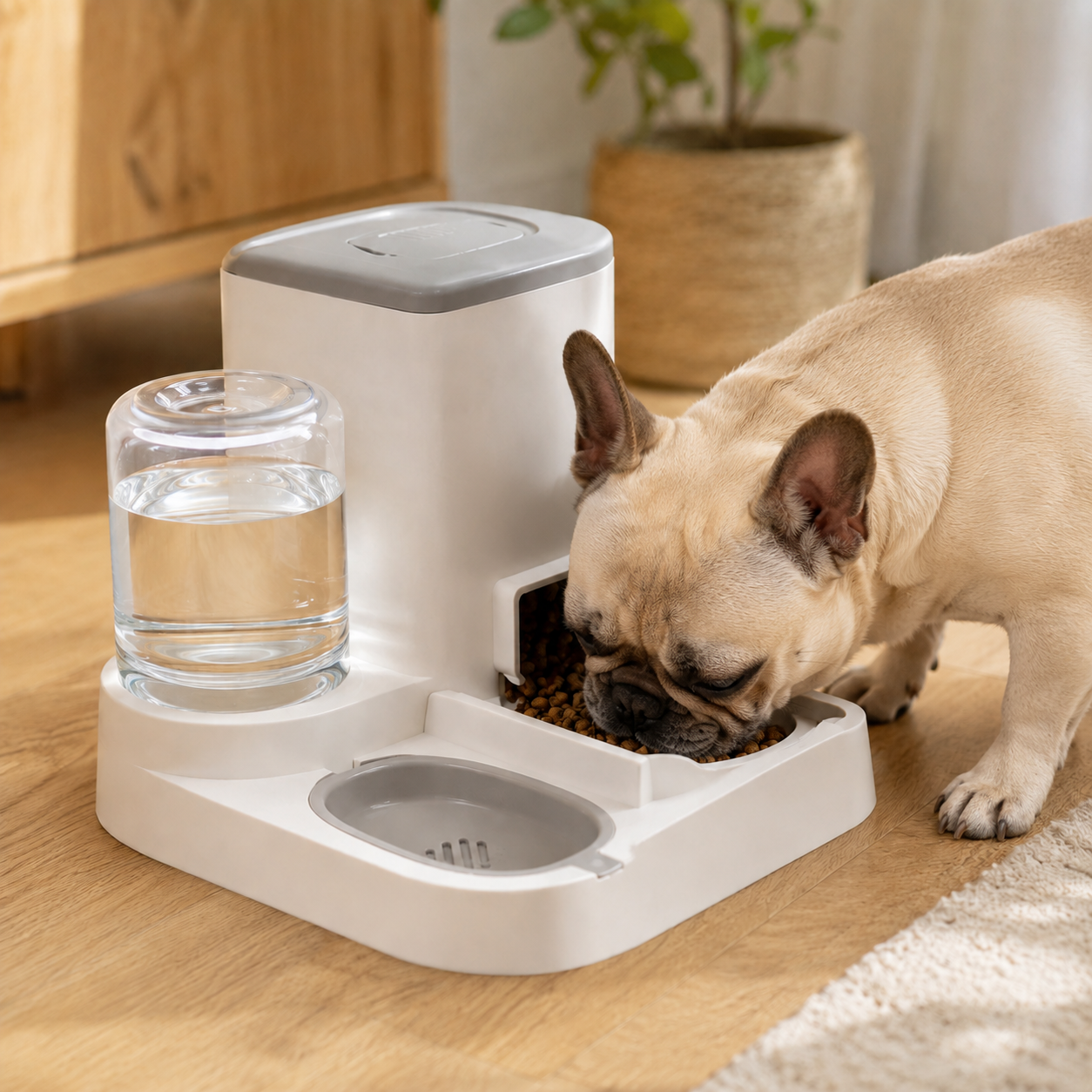 HeartyPaws automatic food and water dispenser lifestyle image