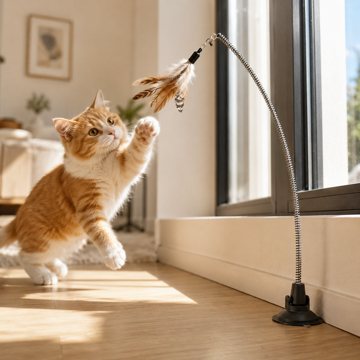 Cat Teaser Feather with Suction