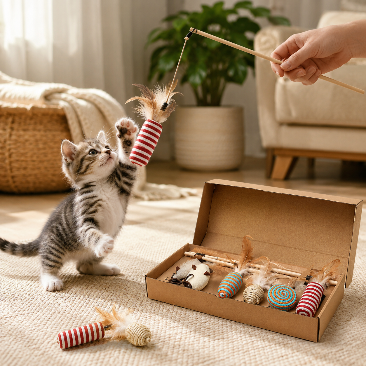 Cat Teaser Toy Set