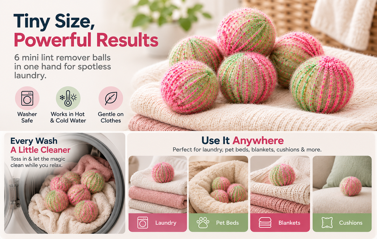 Lint Remover Washing Ball Pack of 6