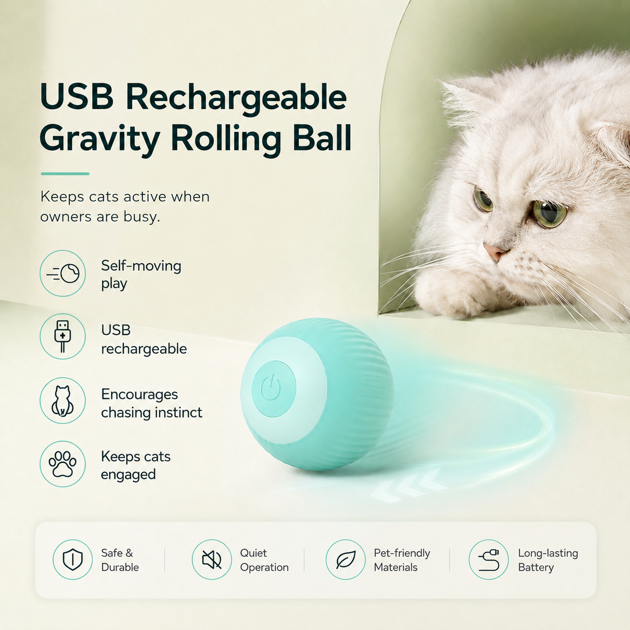 USB Rechargeable Gravity Rolling Ball