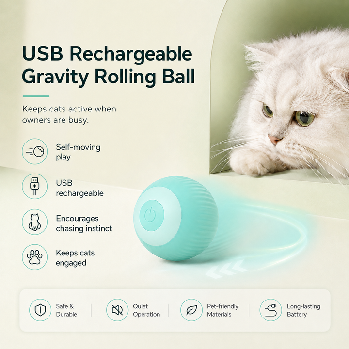 USB Rechargeable Gravity Rolling Ball