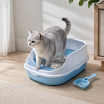 HeartyPaws cat litter tray with step and scoop