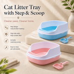 HeartyPaws cat litter tray with step and scoop lifestyle image