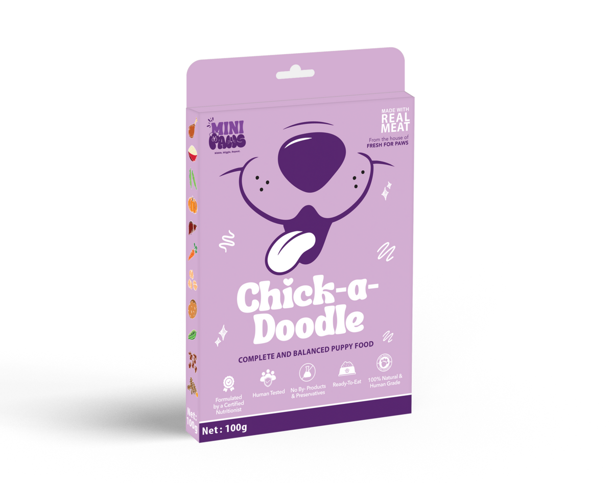 Mini Paws Chick-a-Doodle puppy meal 100 g pack