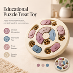 HeartyPaws educational puzzle treat toy features