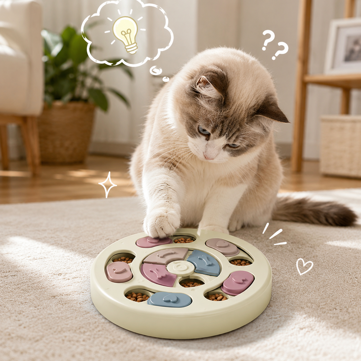 HeartyPaws educational puzzle treat toy lifestyle image