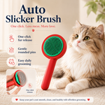 HeartyPaws Auto Slicker Brush for cats with one-click fur release