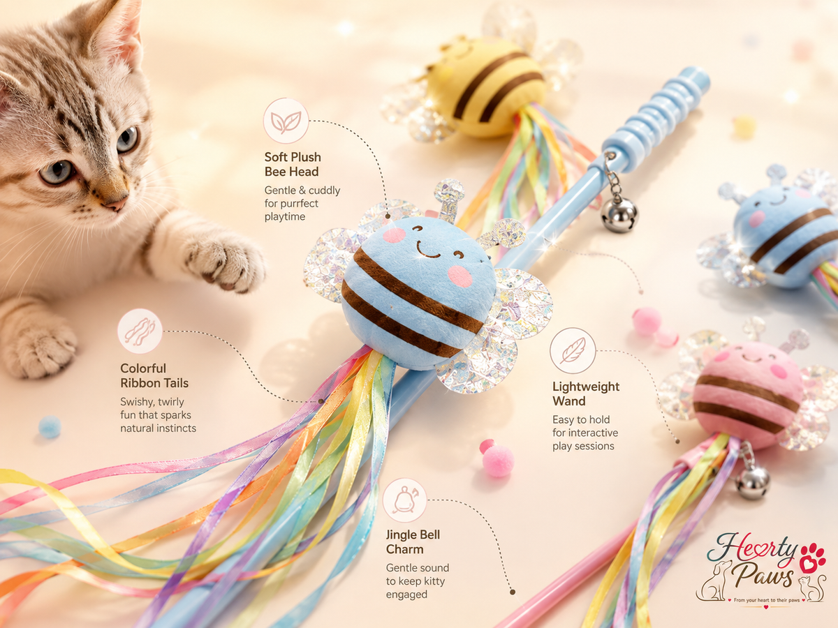 Bee Design Colourful Teaser Stick Toy