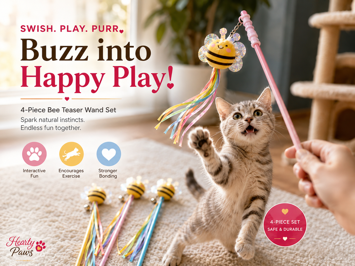 Bee Design Colourful Teaser Stick Toy