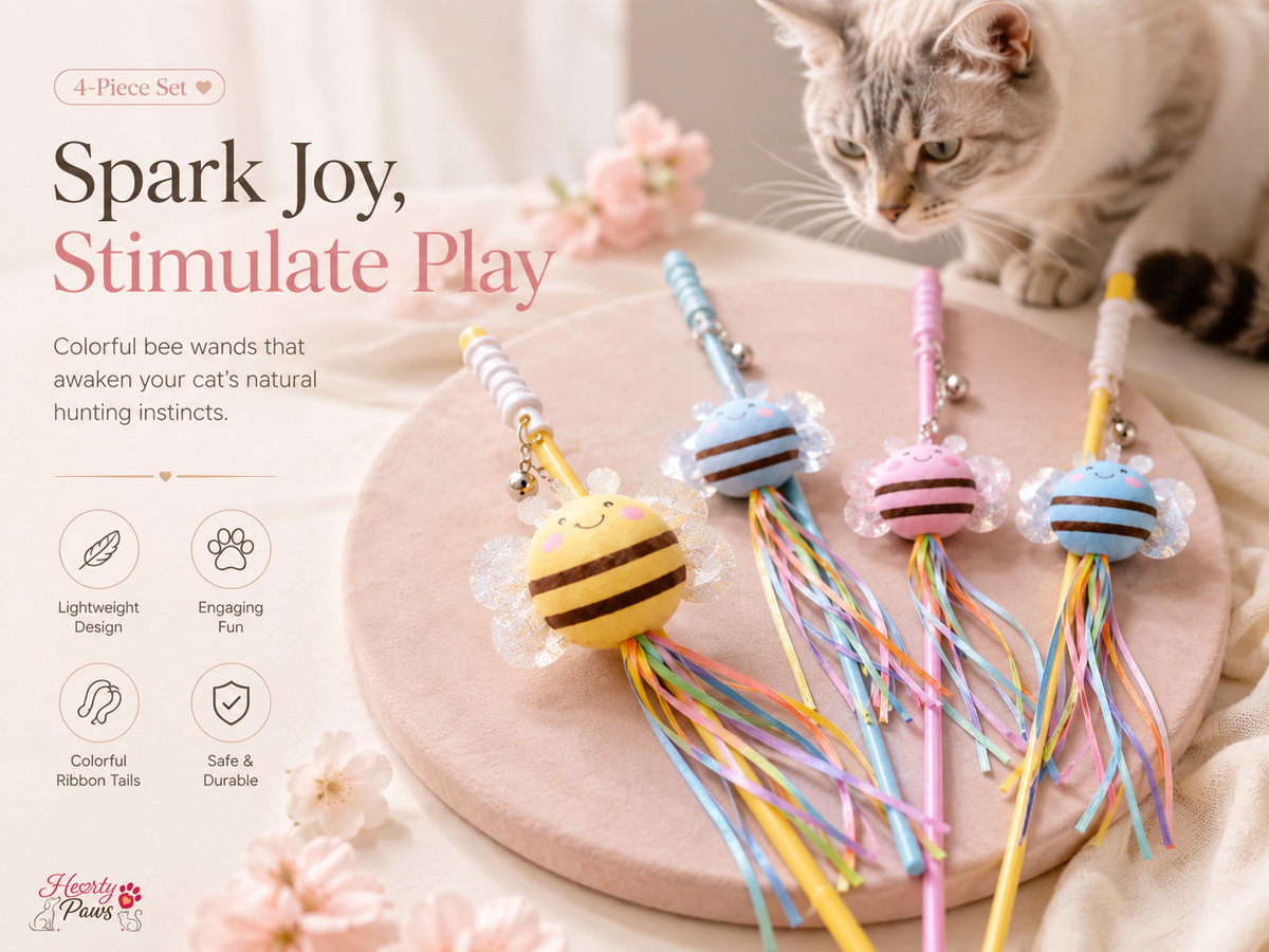 Bee Design Colourful Teaser Stick Toy
